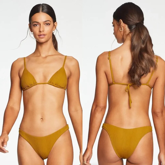 Vitamin A Sol Bikini Top Matcha Variegated EcoRib Size 8 / Medium‎ - Picture 1 of 13